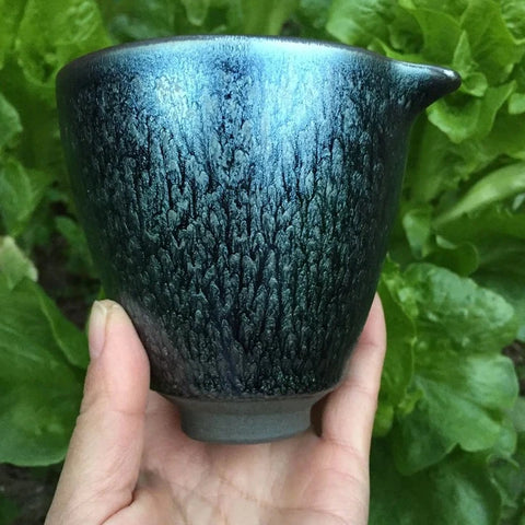 Blue Glaze Ceramic Pourer-ToShay.org