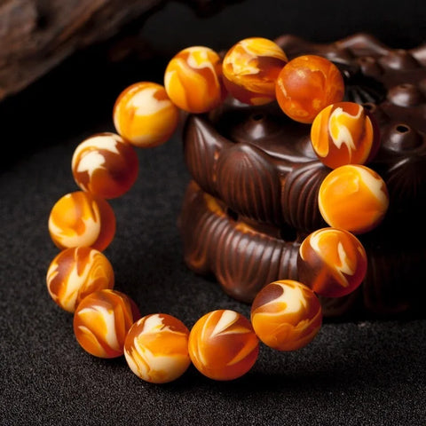 Yellow Amber Beeswax Bracelet-ToShay.org