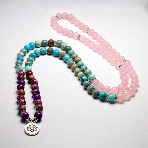 Pink Rose Quartz Mala Beads-ToShay.org