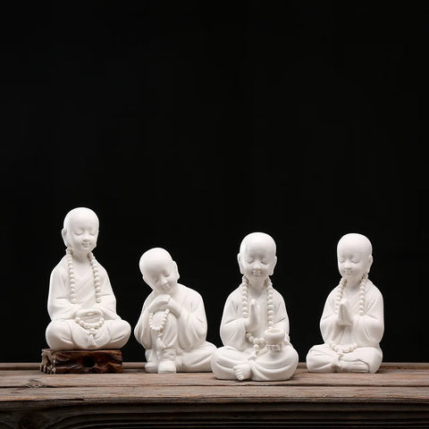 White Porcelain Monk Statue-ToShay.org