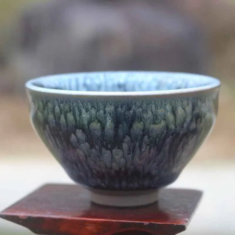 Blue Glaze Ceramic Tea Cup-ToShay.org