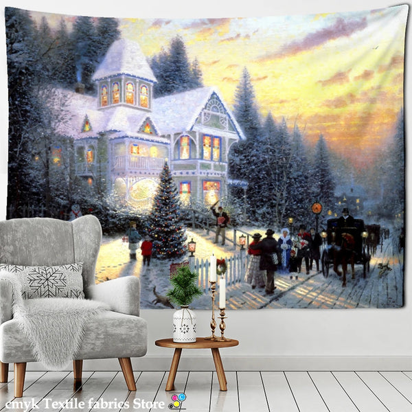 Snow Scape Art Tapestry-ToShay.org