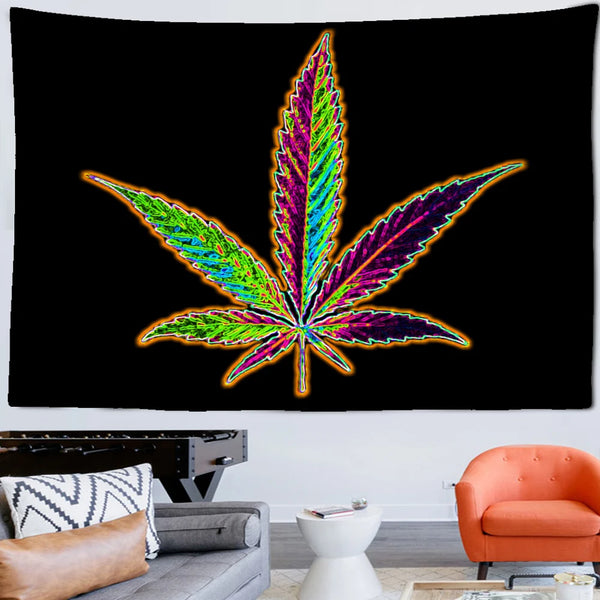 Fluorescent Leaf Art Tapestry-ToShay.org