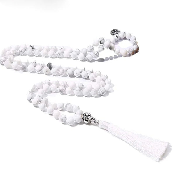 White Howlite Japamala Beads-ToShay.org