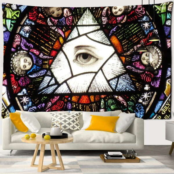 Stain Glass Eye Art Tapestry-ToShay.org