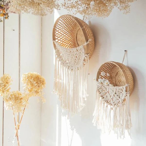 Rattan Macrame Hanging Basket-ToShay.org