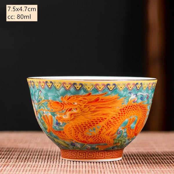 Dragon Ceramic Tea Bowl-ToShay.org