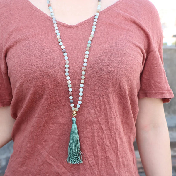 Blue Amazonite Mala Beads-ToShay.org