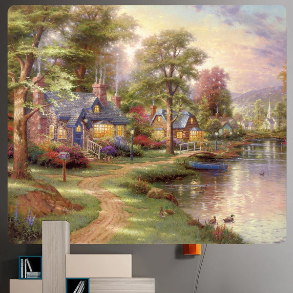 Forest Cottage Art Tapestry-ToShay.org