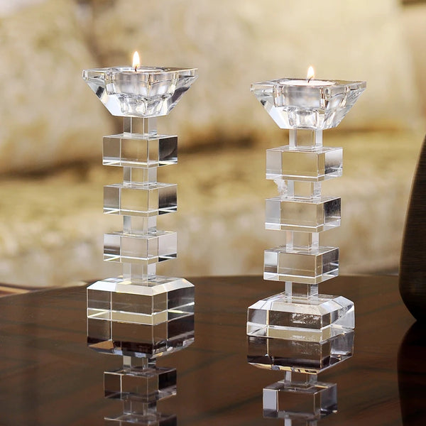 Crystal Glass Candle Holder-ToShay.org