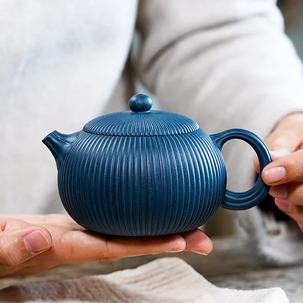 Blue Azure Clay Teapot-ToShay.org