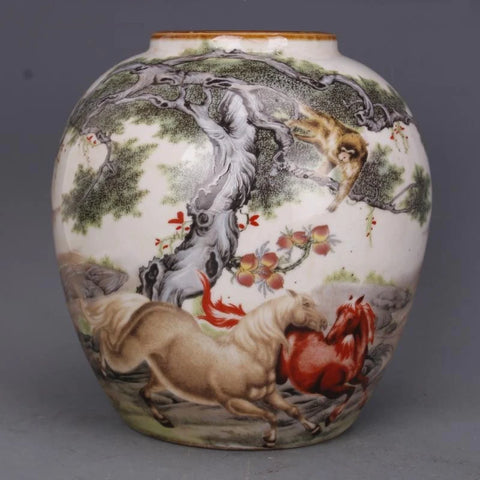 Horse Painted Porcelain Vase-ToShay.org