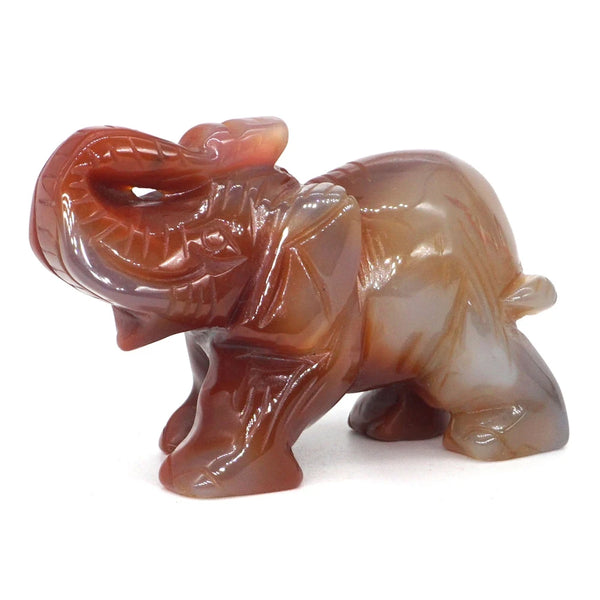 Red Agate Elephant Statue-ToShay.org