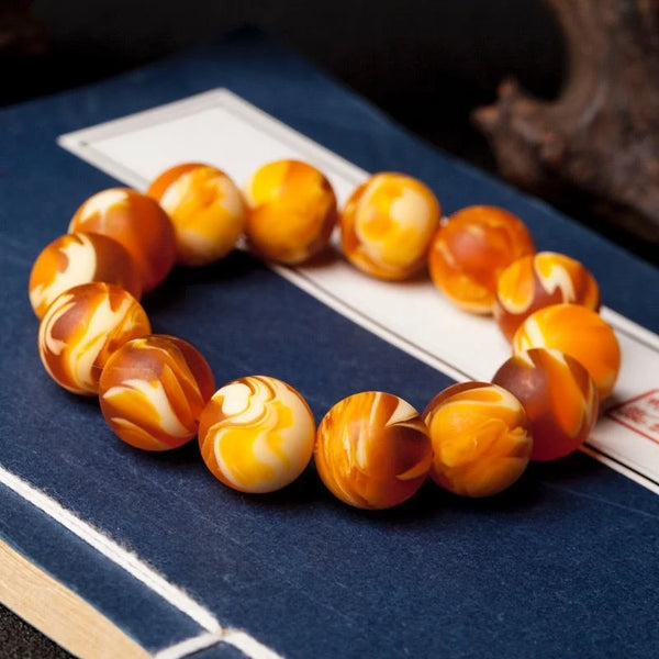 Yellow Amber Beeswax Bracelet-ToShay.org