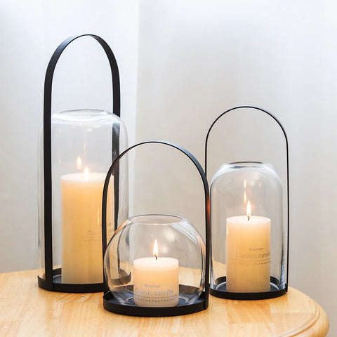 Clear Glass Candle Holder-ToShay.org