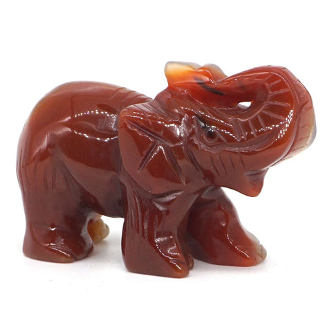 Red Agate Elephant Statue-ToShay.org