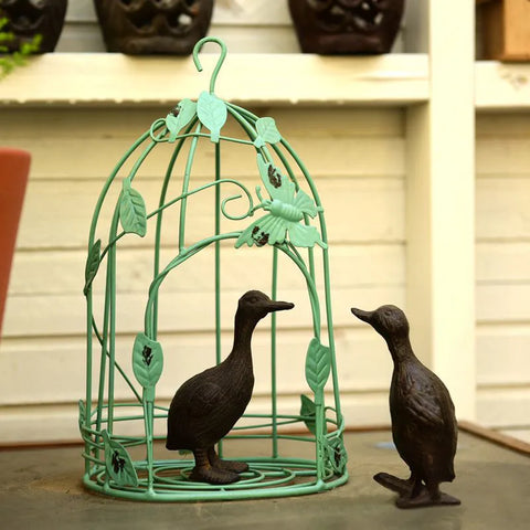 Green Birdcage Iron Art Planter-ToShay.org