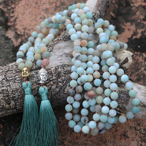 Blue Amazonite Mala Beads-ToShay.org