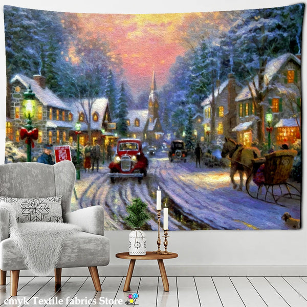 Snow Scape Art Tapestry-ToShay.org