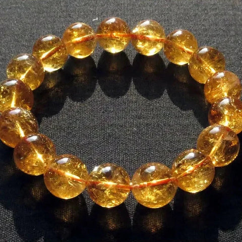 Yellow Citrine Bead Bracelet-ToShay.org