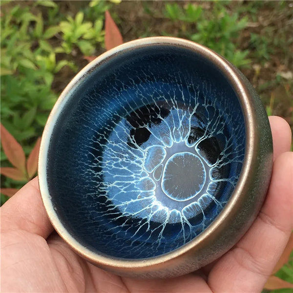 Blue Glaze Ceramic Tea Cup-ToShay.org