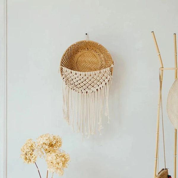 Rattan Macrame Hanging Basket-ToShay.org