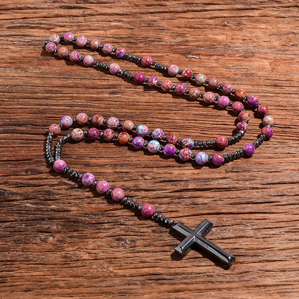 Purple Emperor Jasper Rosary-ToShay.org