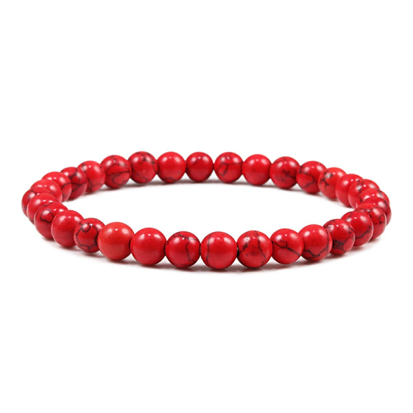 Red Stone Bead Bracelet-ToShay.org