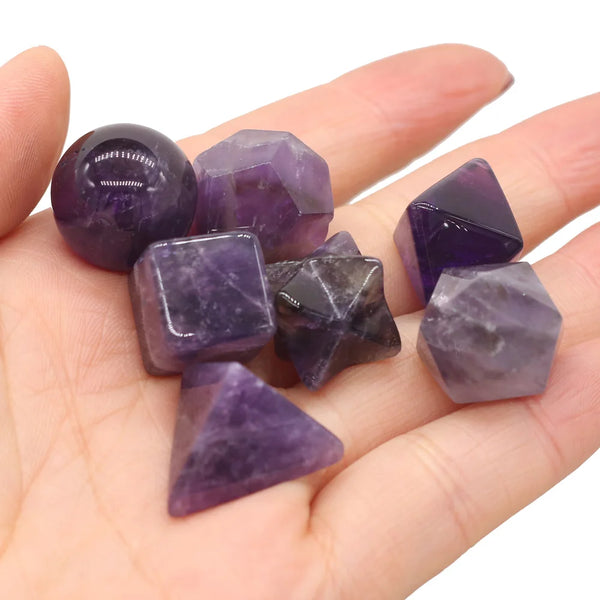 Purple Amethyst Platonic Solids-ToShay.org