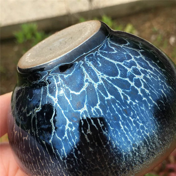 Blue Glaze Ceramic Tea Cup-ToShay.org