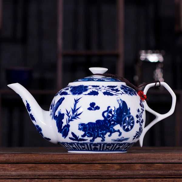 White Painted Ceramic Teapot-ToShay.org