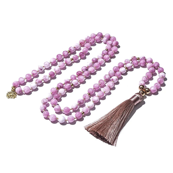 Pink Kunzite Mala Beads-ToShay.org