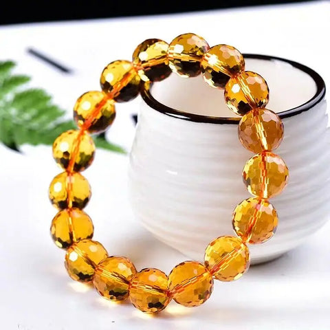 Yellow Citrine Bead Bracelet-ToShay.org