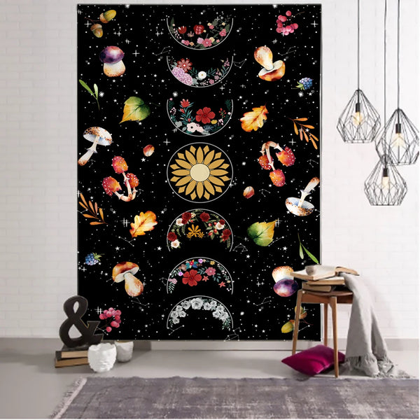 Moon Phase Flower Tapestry-ToShay.org