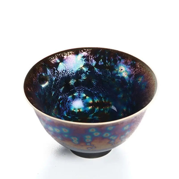 Blue Glaze Peacock Tea Cup-ToShay.org