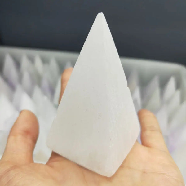 White Selenite Pyramid-ToShay.org