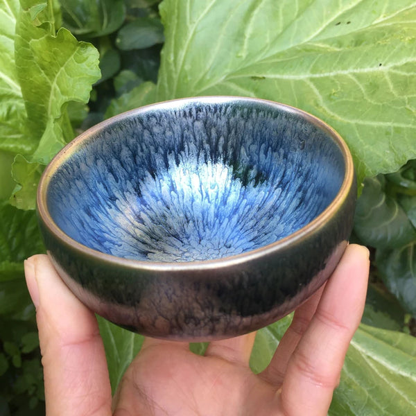 Blue Glaze Ceramic Tea Cup-ToShay.org