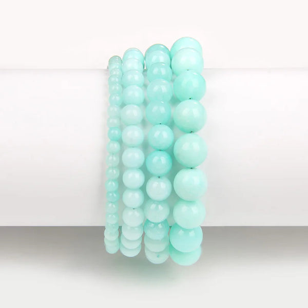 Blue Amazonite Bead Bracelets-ToShay.org