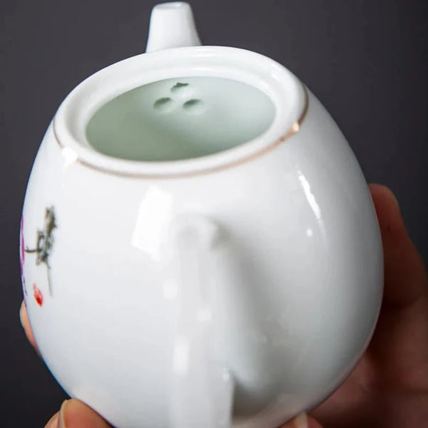 White Painted Porcelain Teapot-ToShay.org