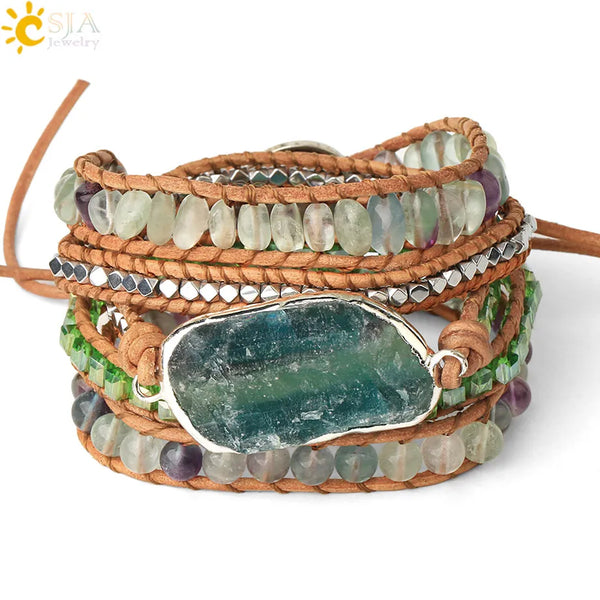 Green Aventurine Wrap Bracelet-ToShay.org