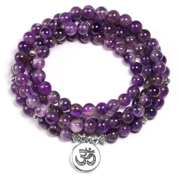 Purple Amethyst Mala Beads-ToShay.org