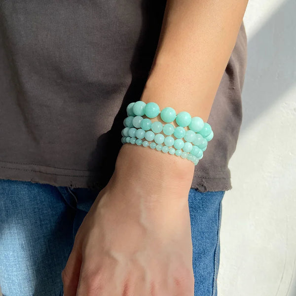 Blue Amazonite Bead Bracelets-ToShay.org