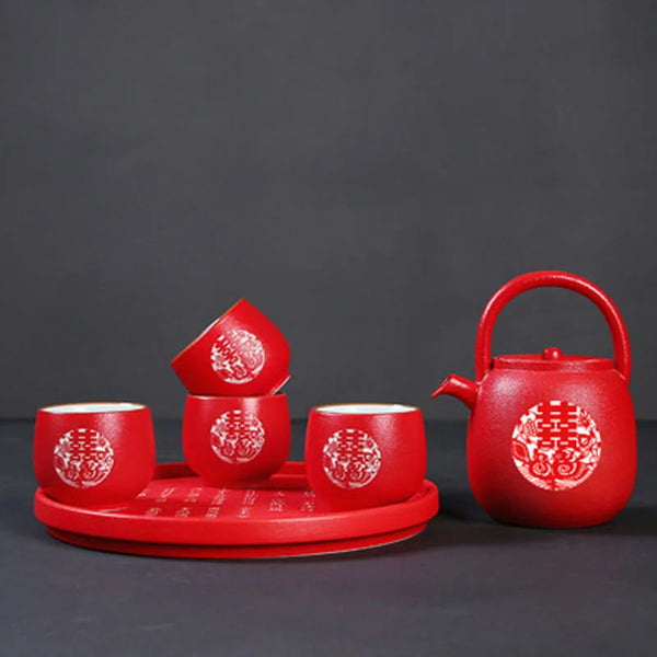 Red Ceramic Tea Sets-ToShay.org