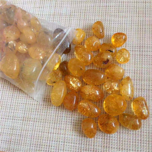 Yellow Citrine Crack Crystal Stones-ToShay.org