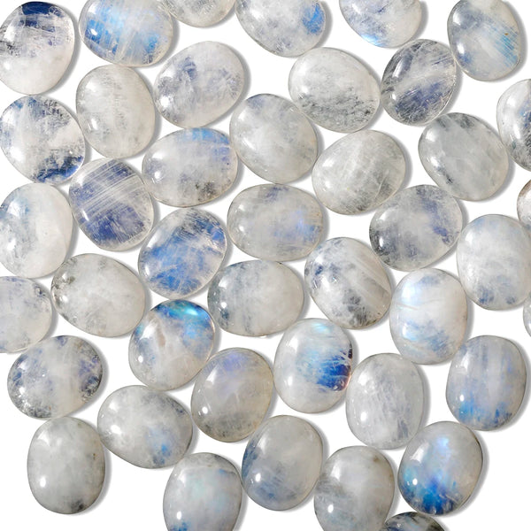 White Moonstone Palm Stones-ToShay.org