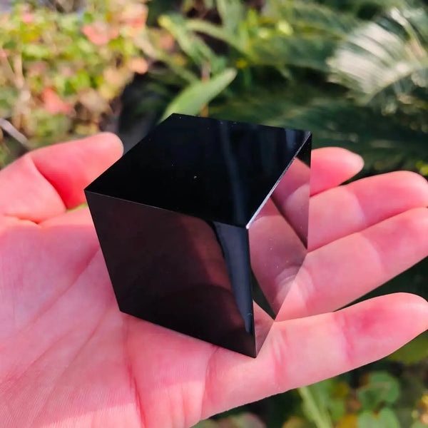 Black Obsidian Quartz Cube-ToShay.org