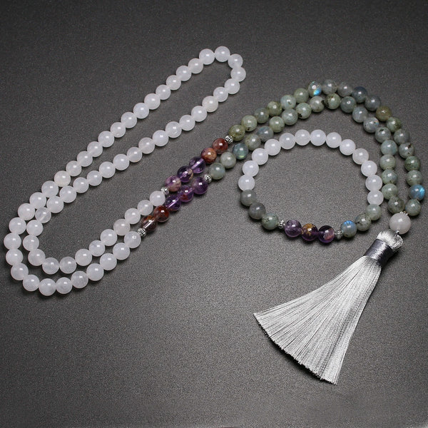 Grey Labradorite Mala Beads-ToShay.org