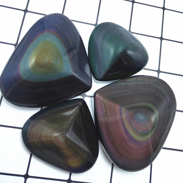 Rainbow Obsidian Cats Eye Hearts-ToShay.org