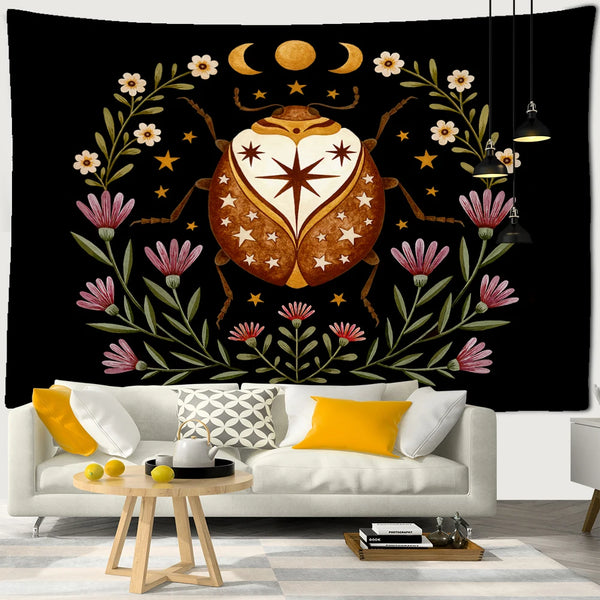 Moon Phase Moth Tapestry-ToShay.org