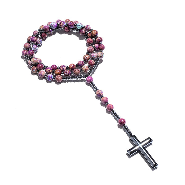 Purple Emperor Jasper Rosary-ToShay.org